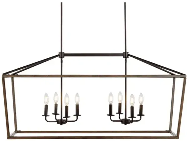 Oriana 8-Light Iron Farmhouse Industrial Lantern LED Pendant