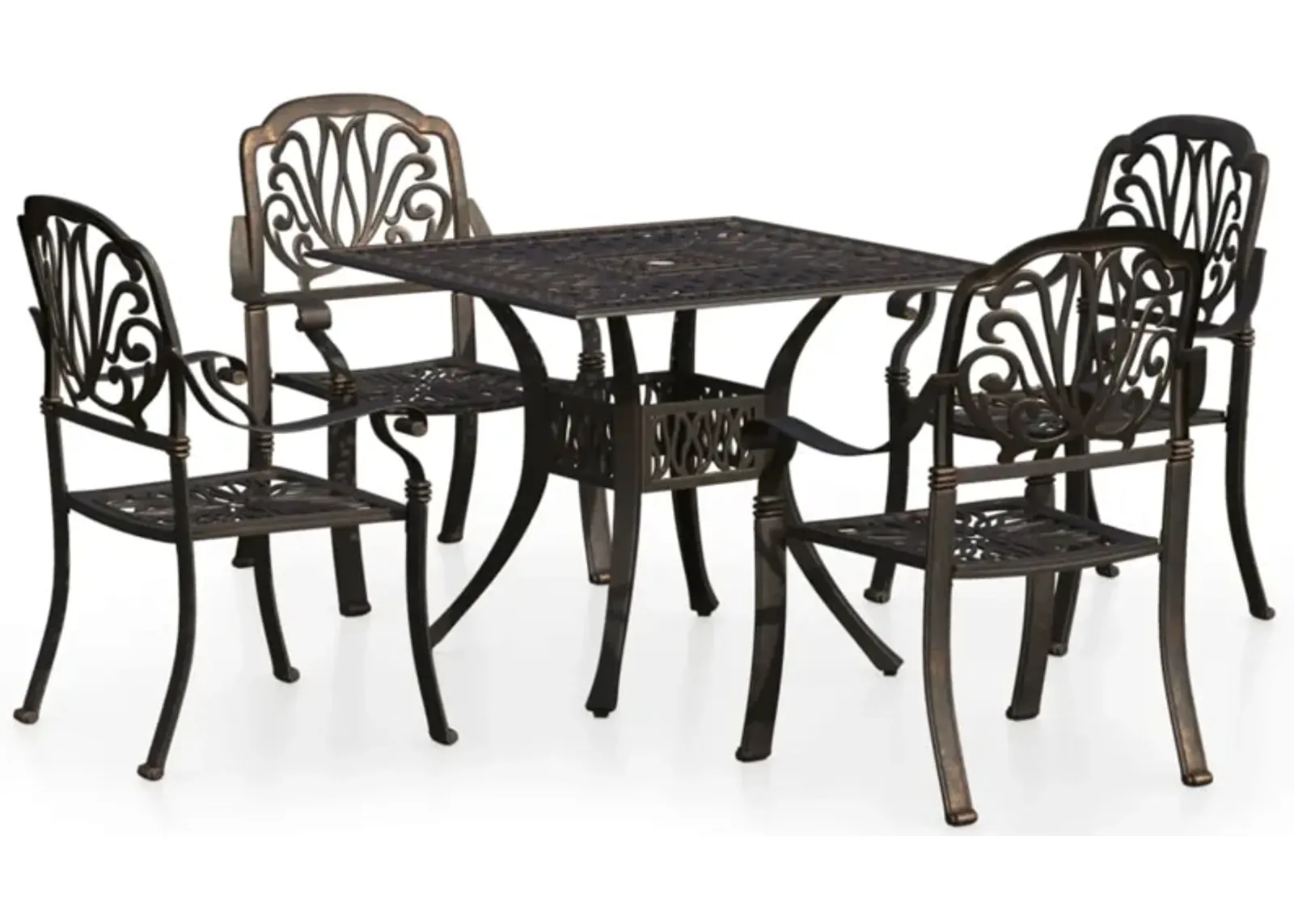 vidaXL 5 Piece Bistro Set Cast Aluminum Bronze