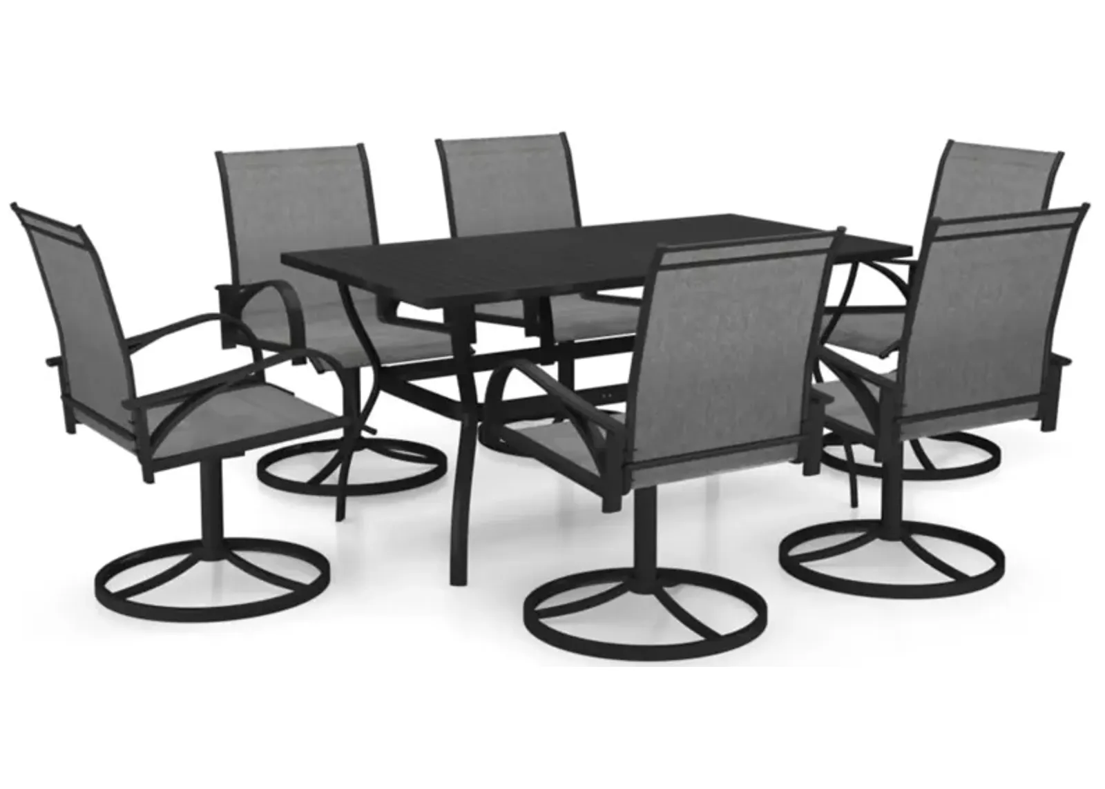 vidaXL 7 Piece Garden Dining Set Textilene and Steel