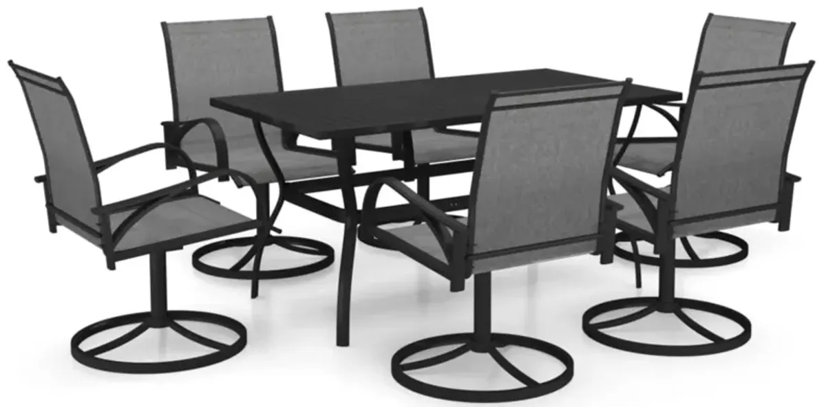 vidaXL 7 Piece Garden Dining Set Textilene and Steel