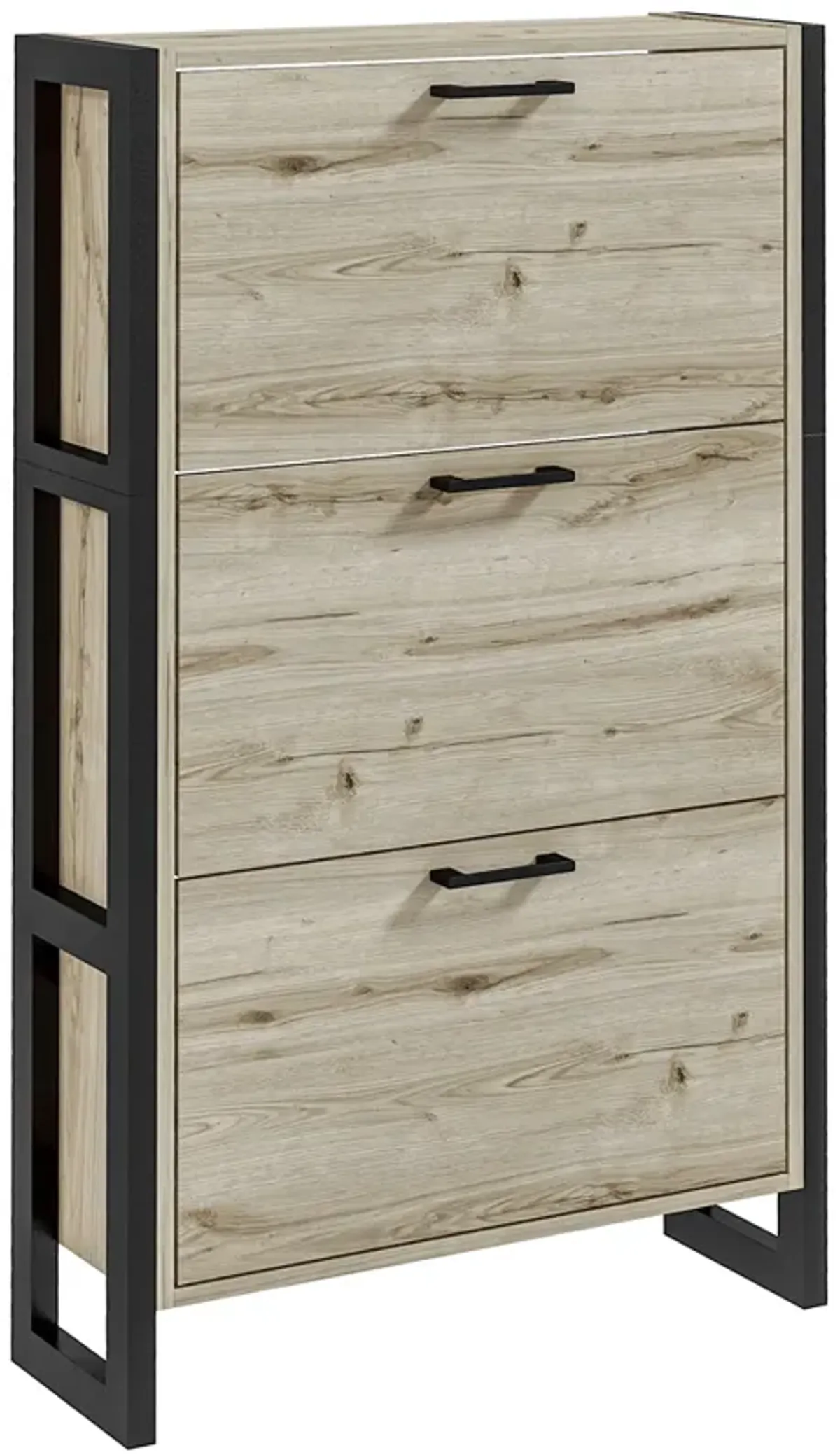 HOMCOM Shoe Cabinet with 3 Flip Drawers Narrow Shoe Storage Cabinet