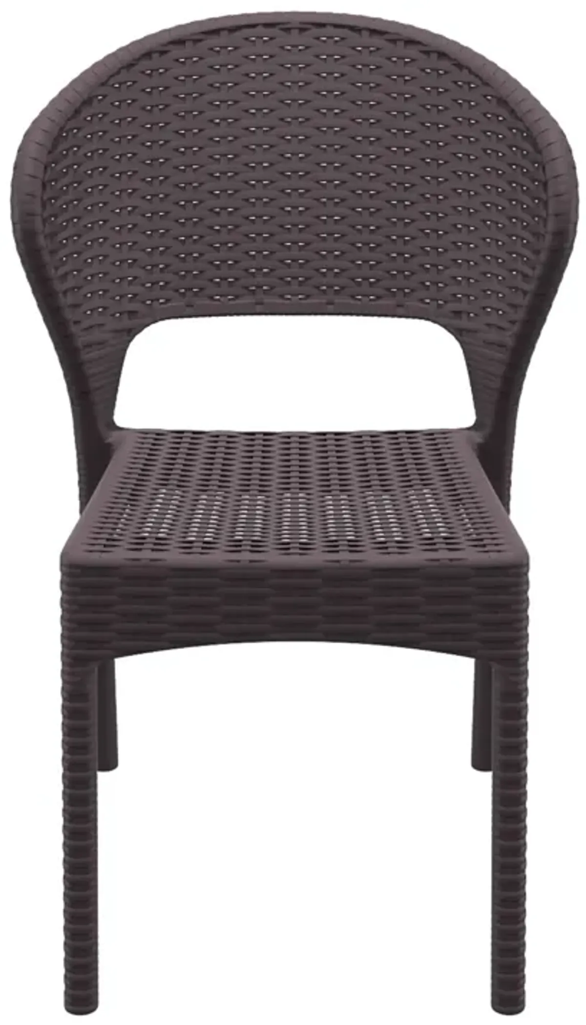 32" Brown Patio Wickerlook Stackable Dining Chair