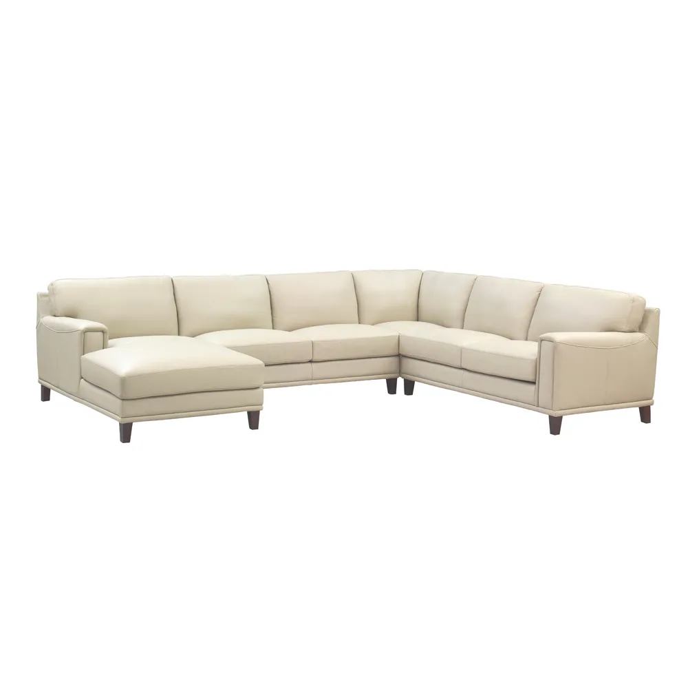 Hayward Top Grain Leather U-Shaped Sectional with Left Chaise