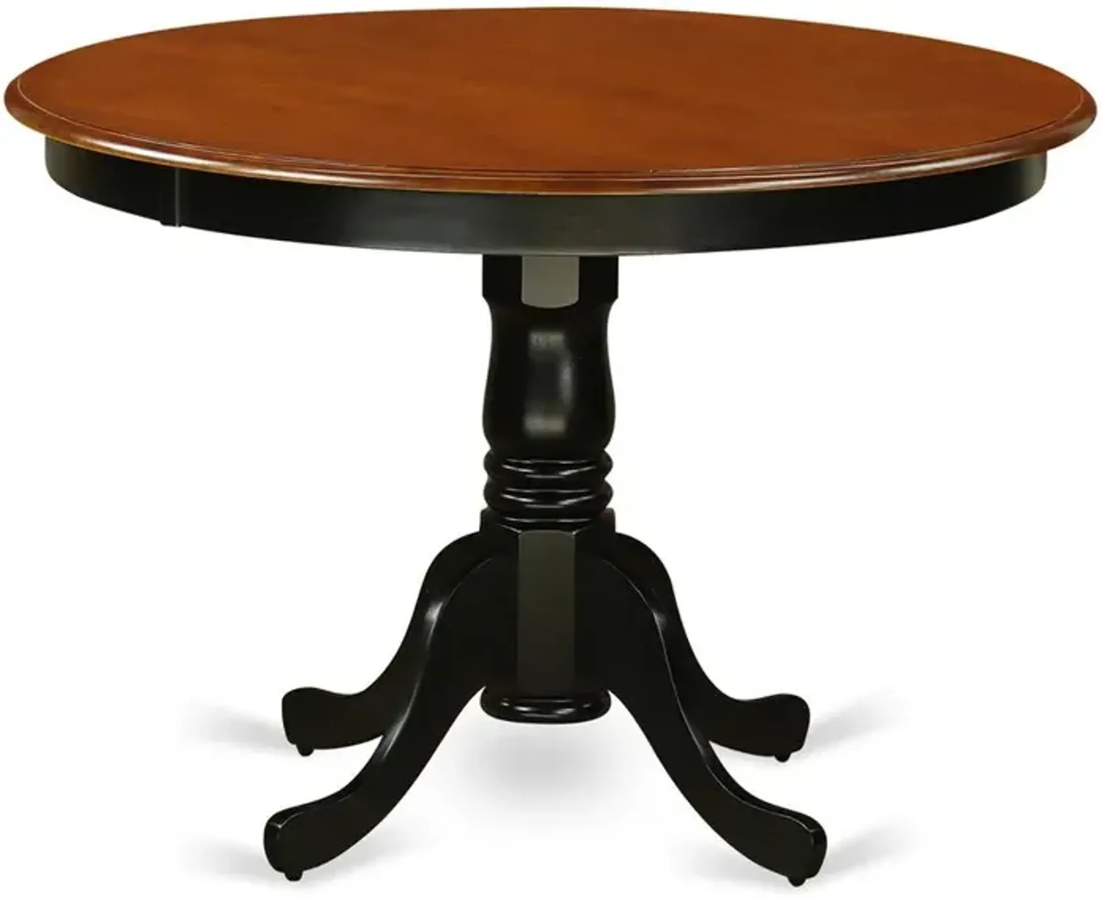 East West Furniture Hartland  Table  42  diameter  Round    Table  -Black  and  Cherry  Finish