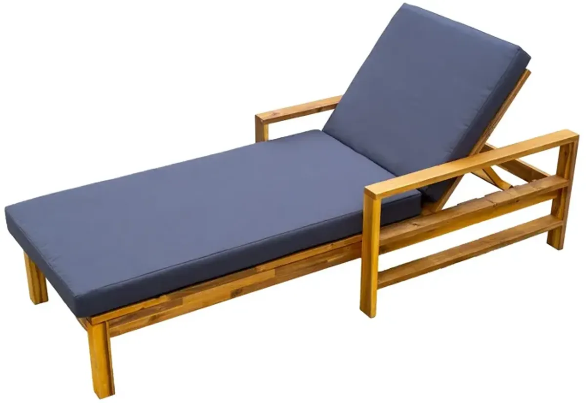 Mondawe Outdoor Patio Lounge Chair,3-Position Adjustable Backrest With Foam Cushion Lounge Chair