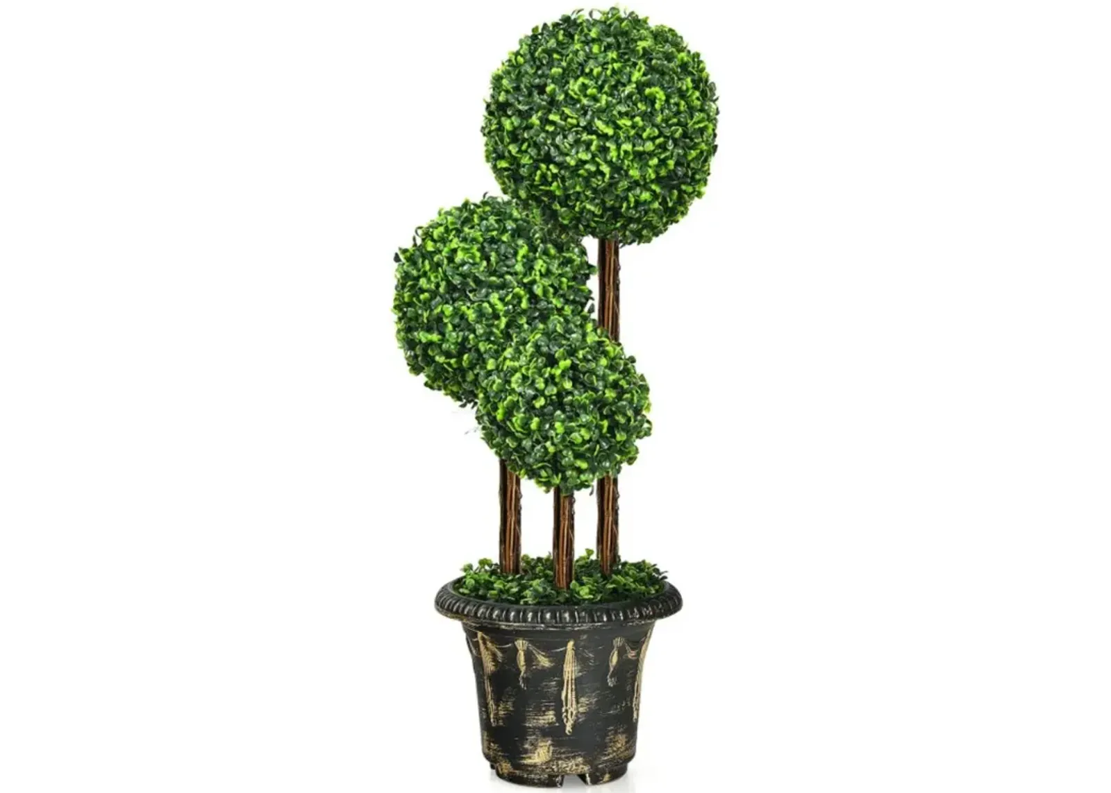 Hivvago 36-Inch Artificial Topiary Triple Ball Tree for Indoor and Outdoor