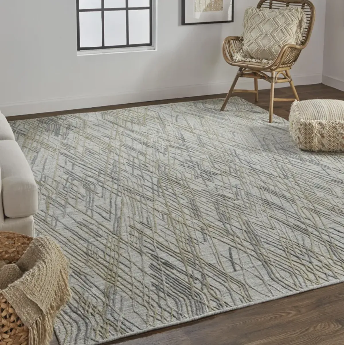 Elias 6589F Gray/Ivory 2' x 3' Rug