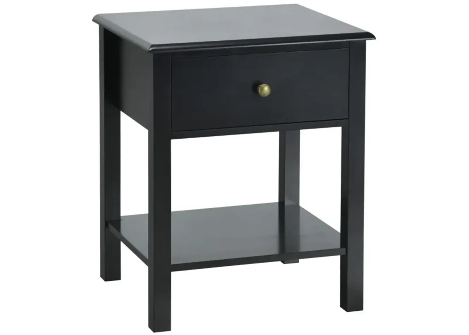 Hivvago Nightstand End Table with Drawer and Shelf