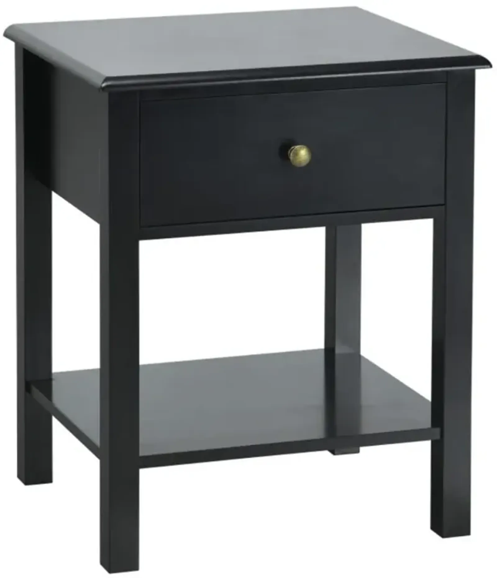 Hivvago Nightstand End Table with Drawer and Shelf