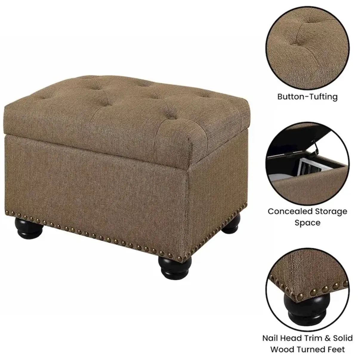 Convience Concept, Inc. Designs4Comfort 5th Avenue Storage Ottoman