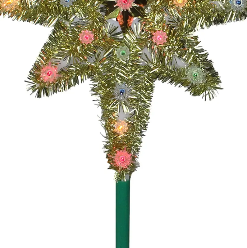 21" Lighted Gold Star of Bethlehem Christmas Tree Topper - Multicolor Lights