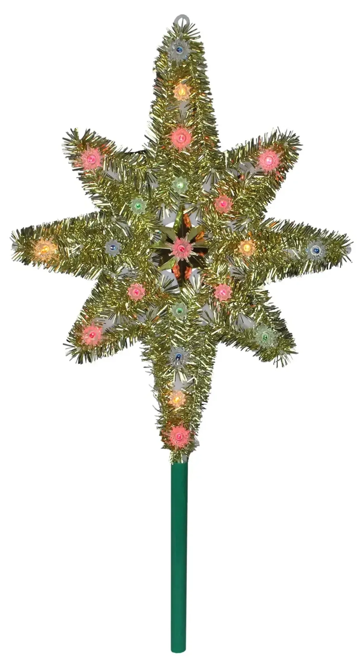 21" Lighted Gold Star of Bethlehem Christmas Tree Topper - Multicolor Lights