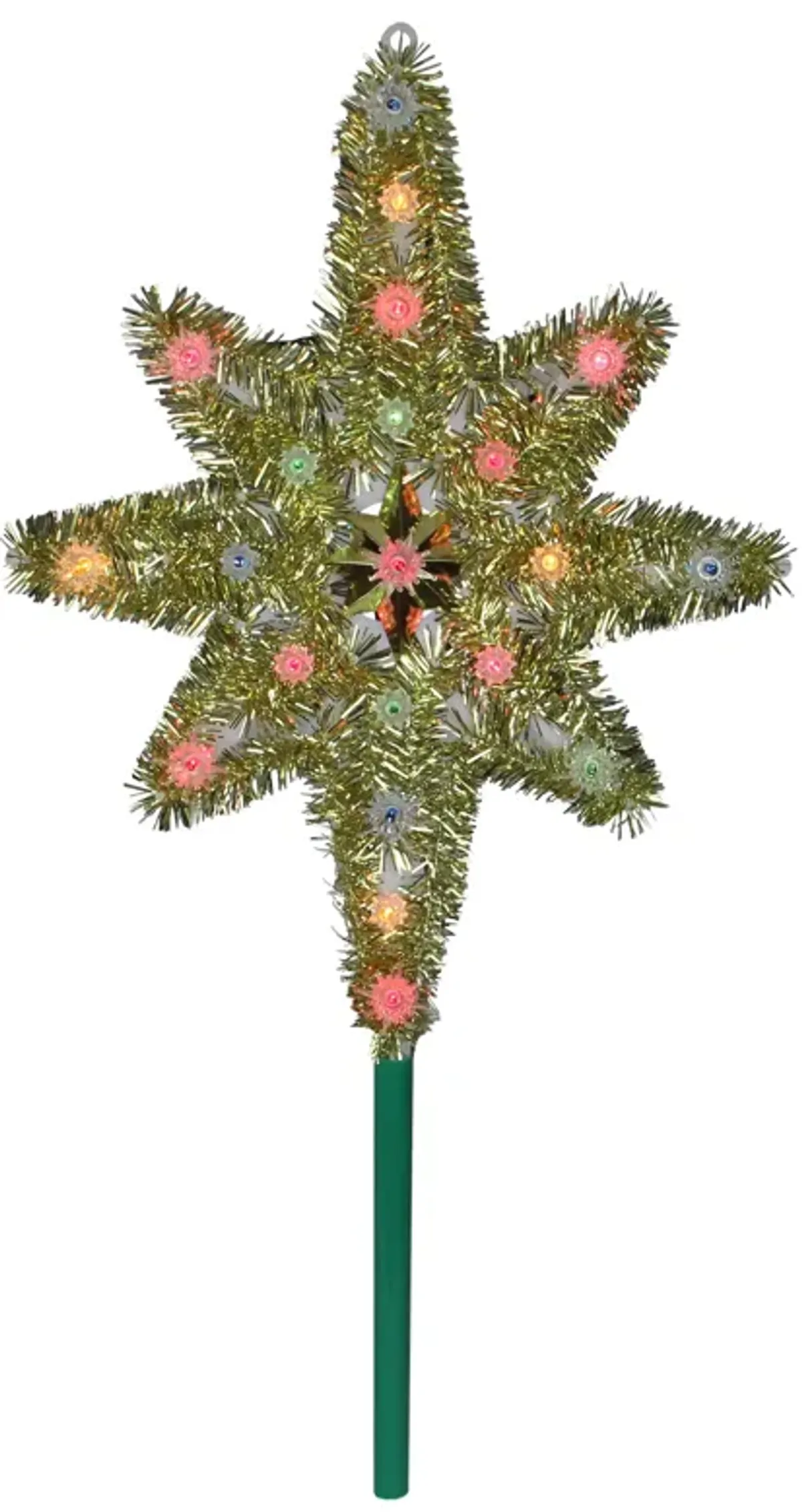 21" Lighted Gold Star of Bethlehem Christmas Tree Topper - Multicolor Lights