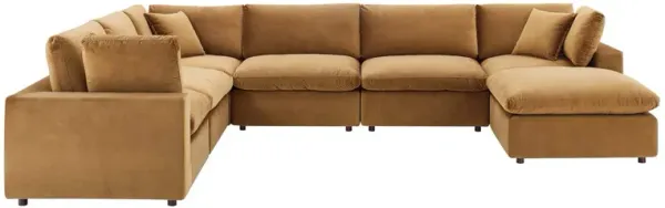 Commix Down Filled Overstuffed Performance Velvet 7-Piece Sectional Sofa