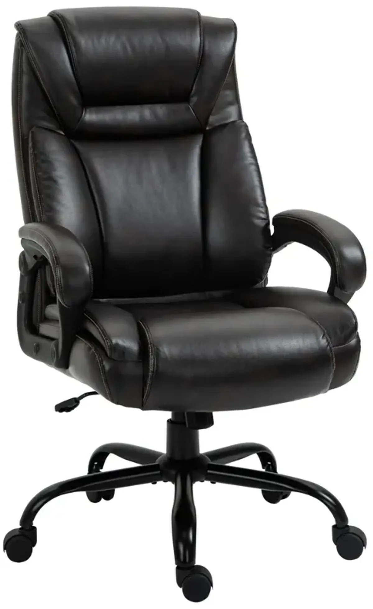 Brown Executive Comfort: 400lbs High Back PU Leather Ergonomic Chair