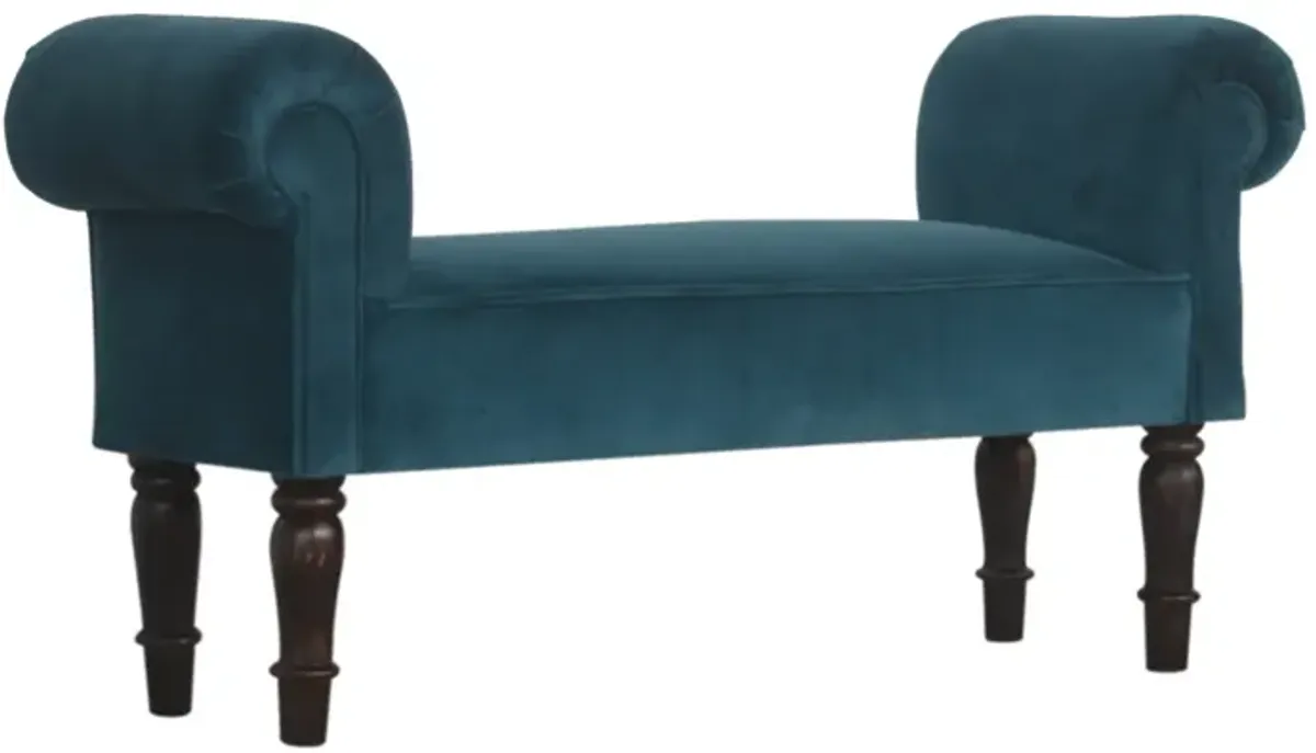 Artisan Furniture Teal Velvet Bench