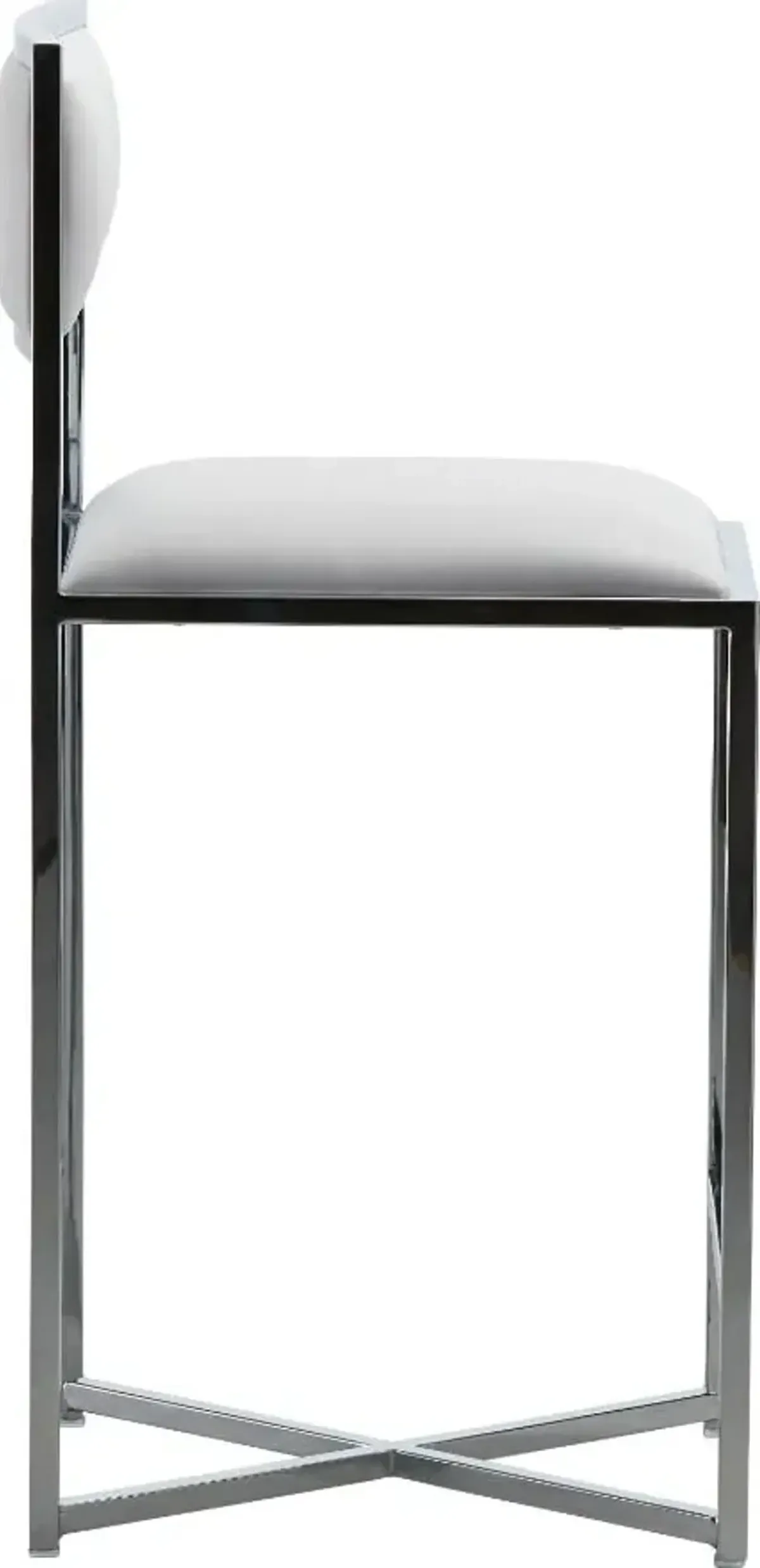 Amalfi X-Base Counter Stool in White Leather - Set of 2