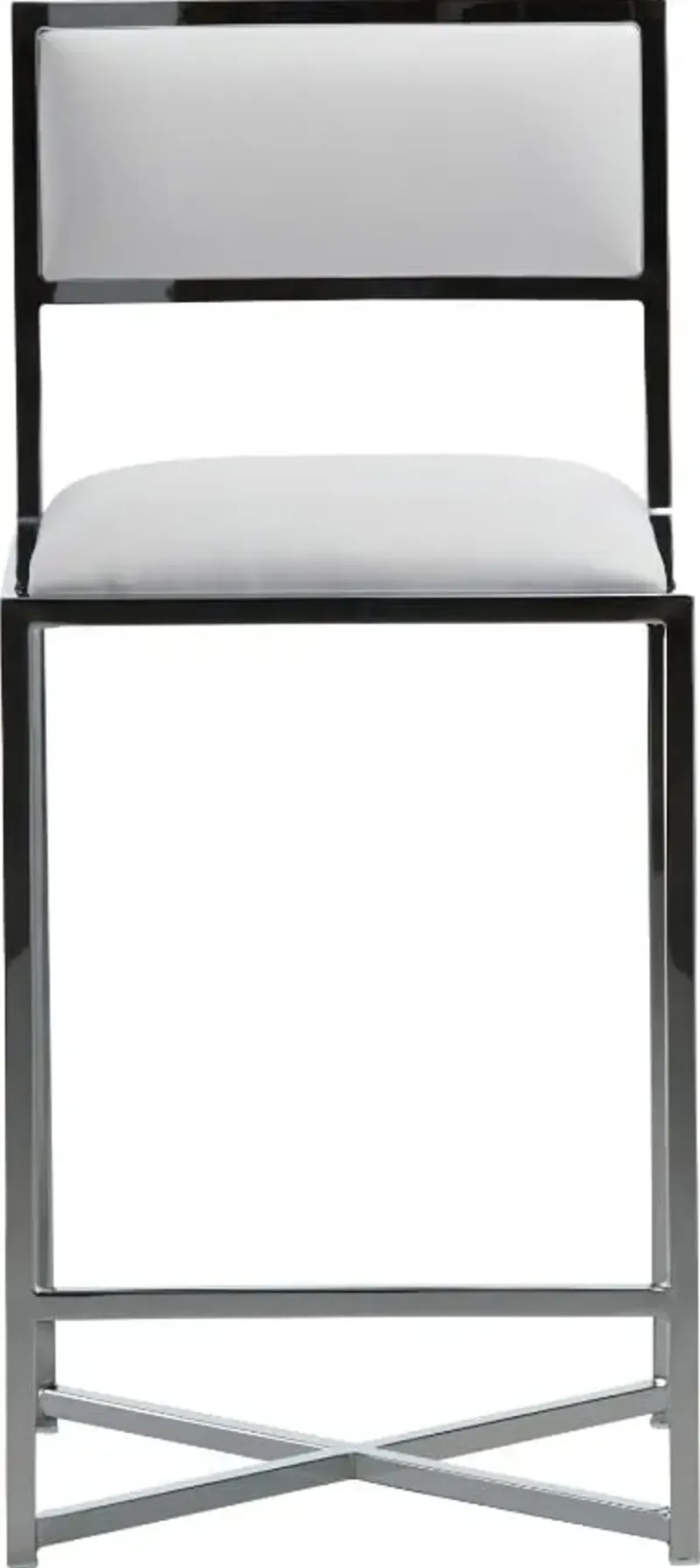 Amalfi X-Base Counter Stool in White Leather - Set of 2