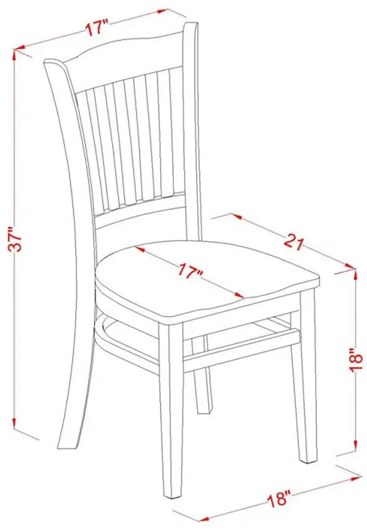 Groton Dining Chair With Wood Seat In Linen White Finish, Set of 2