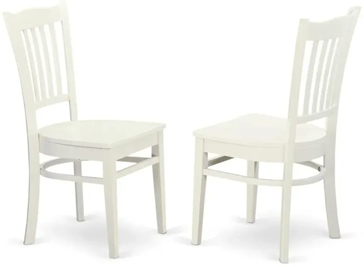 Groton Dining Chair With Wood Seat In Linen White Finish, Set of 2