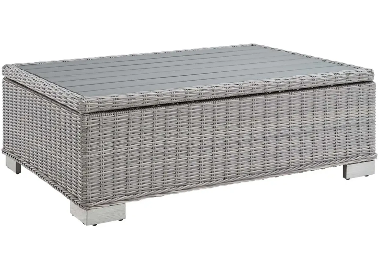 Conway 45" Outdoor Patio Wicker Rattan Coffee Table-Benzara