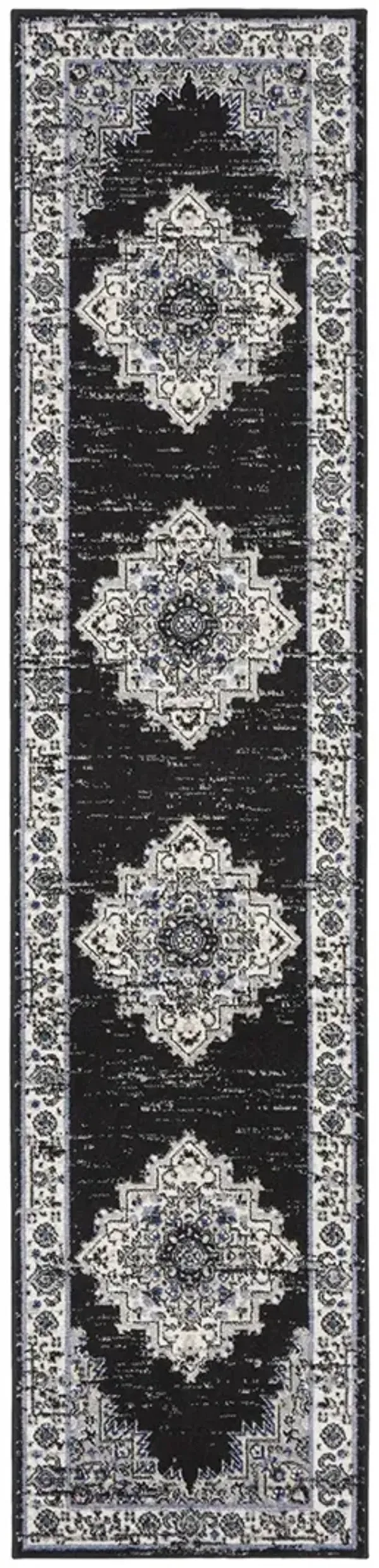 Passion PSN03 Black/Ivory 2'2" x 10' Rug