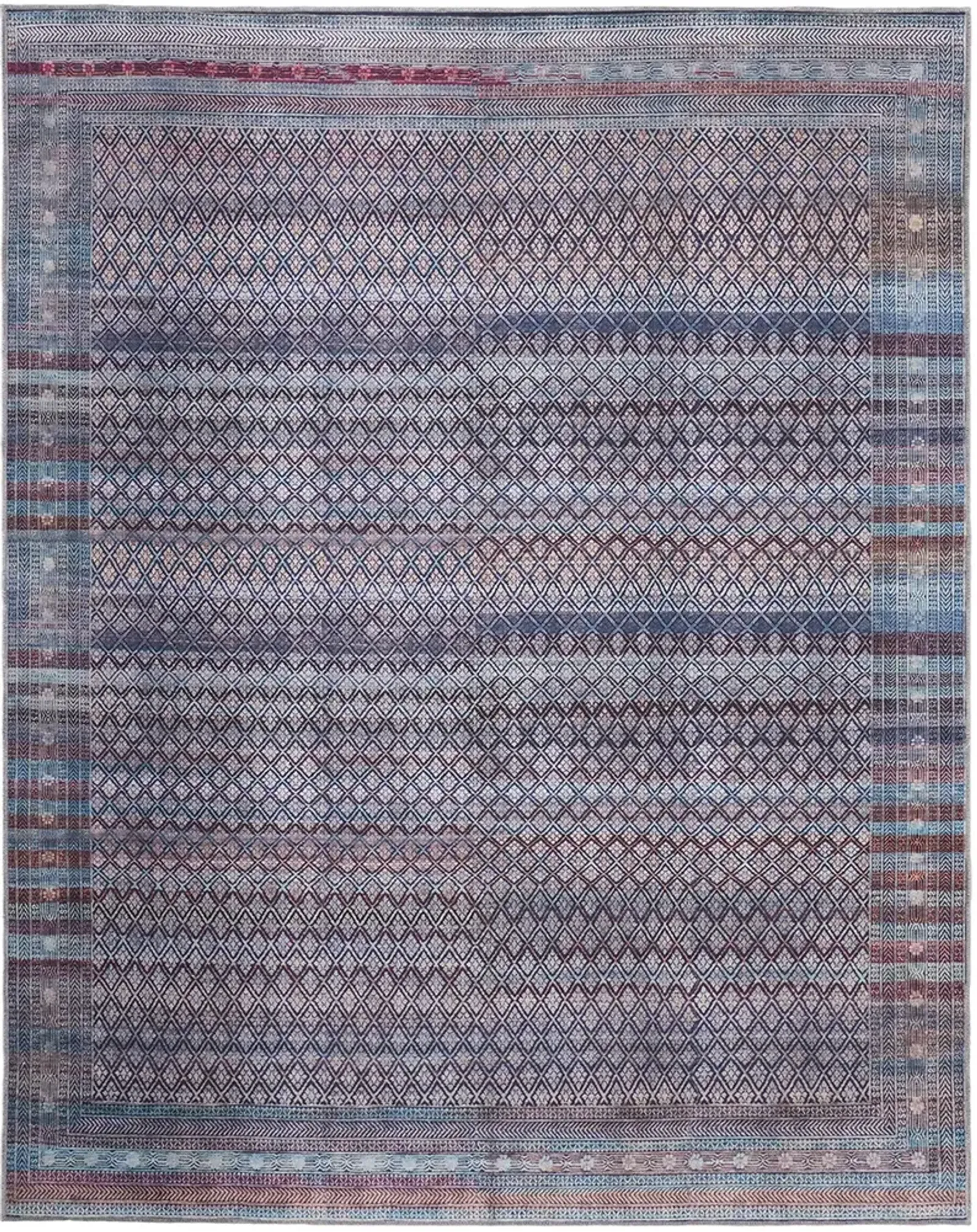 Voss 39H7F Tan/Blue/Pink 10'6" x 14' Rug