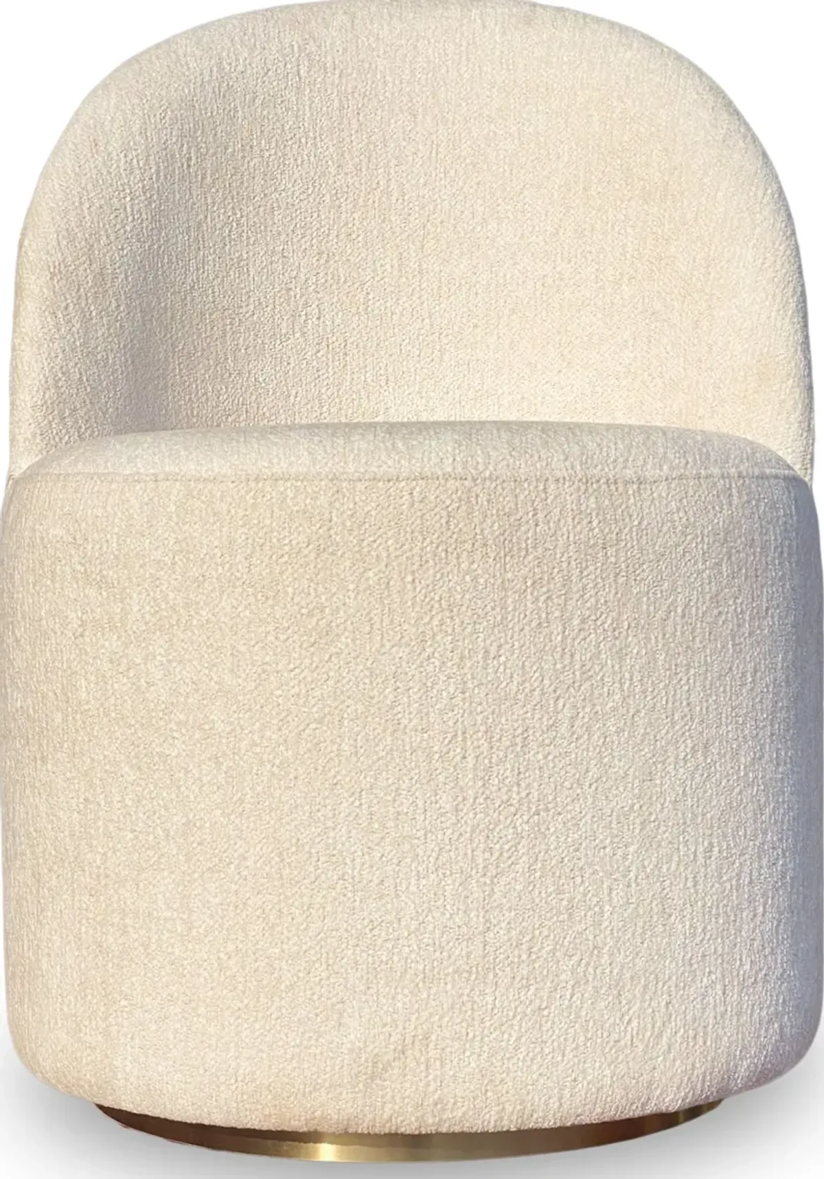 Zinnia Fully Upholstered Swivel Chair in Dune Chenille