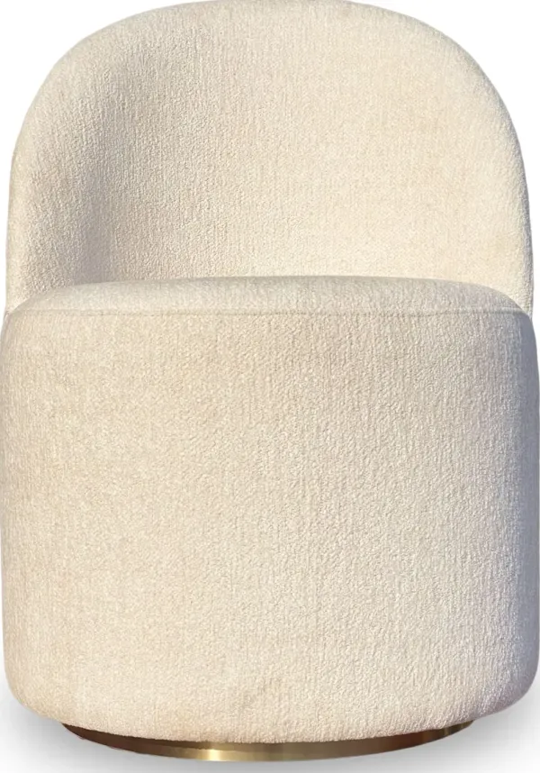 Zinnia Fully Upholstered Swivel Chair in Dune Chenille