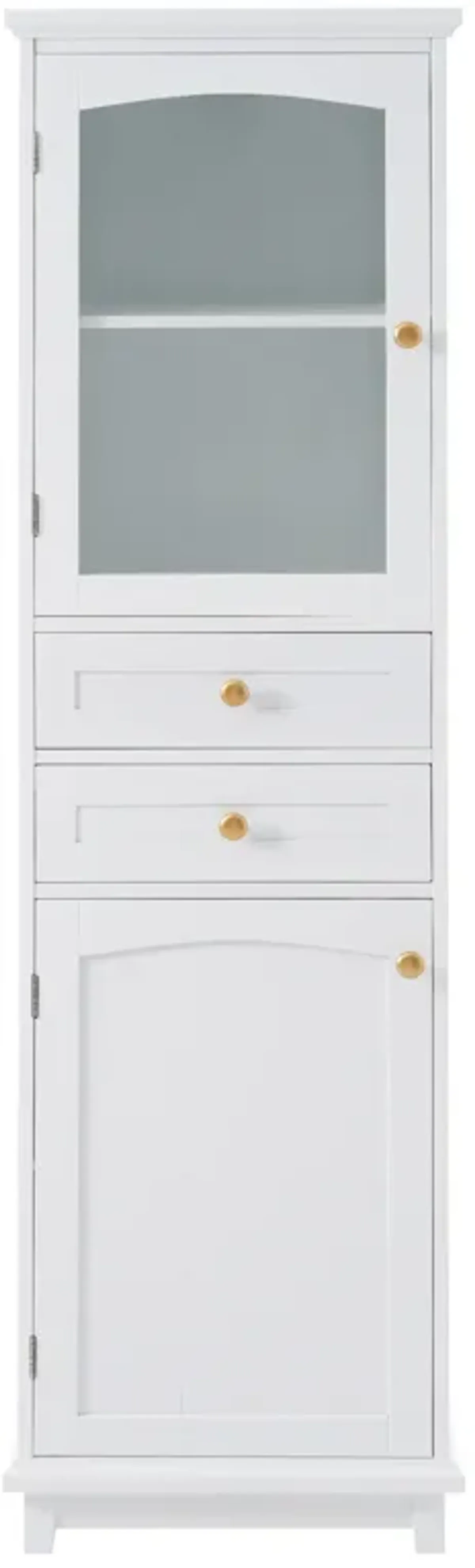 Merax Tall Bathroom Storage Cabinet with Glass Doors