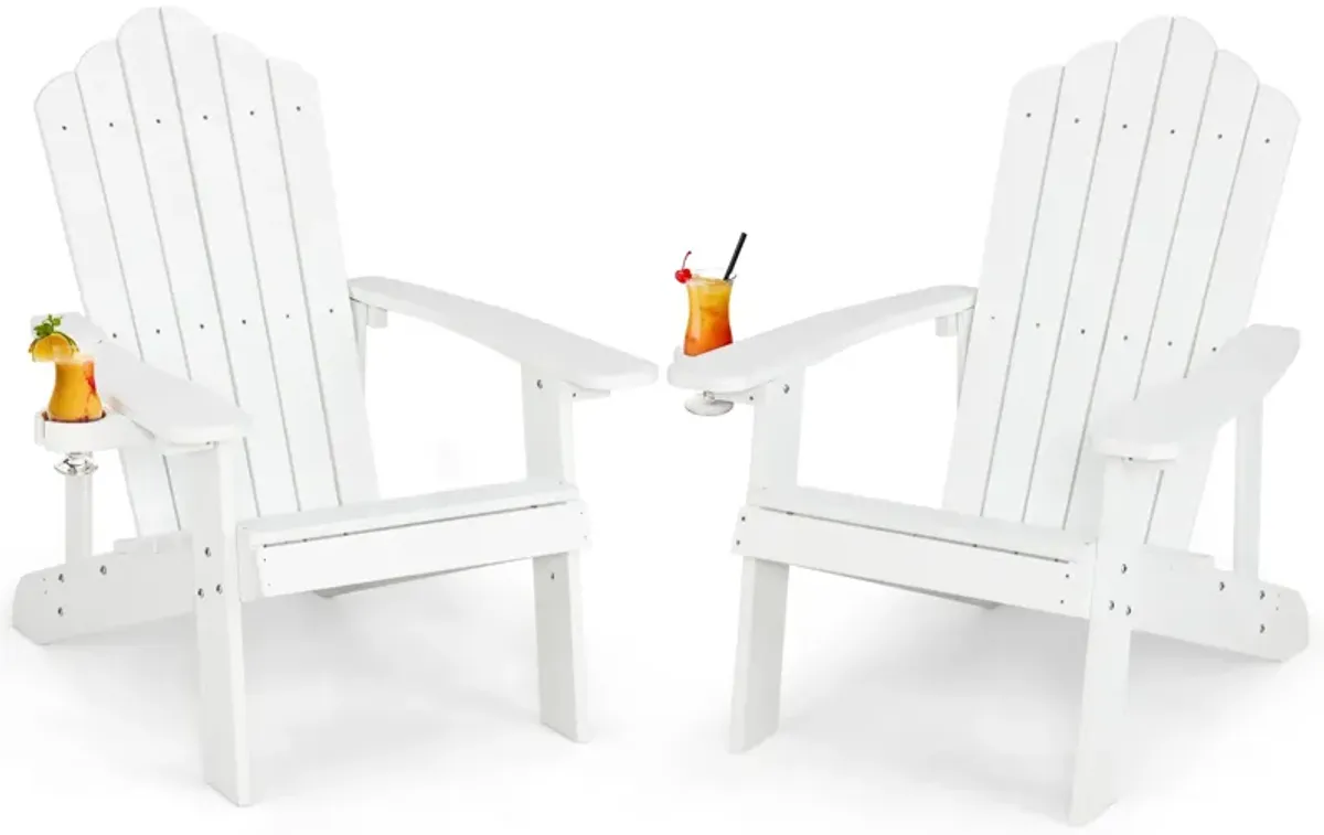 Weather Resistant HIPS Outdoor Adirondack Chair with Cup Holder