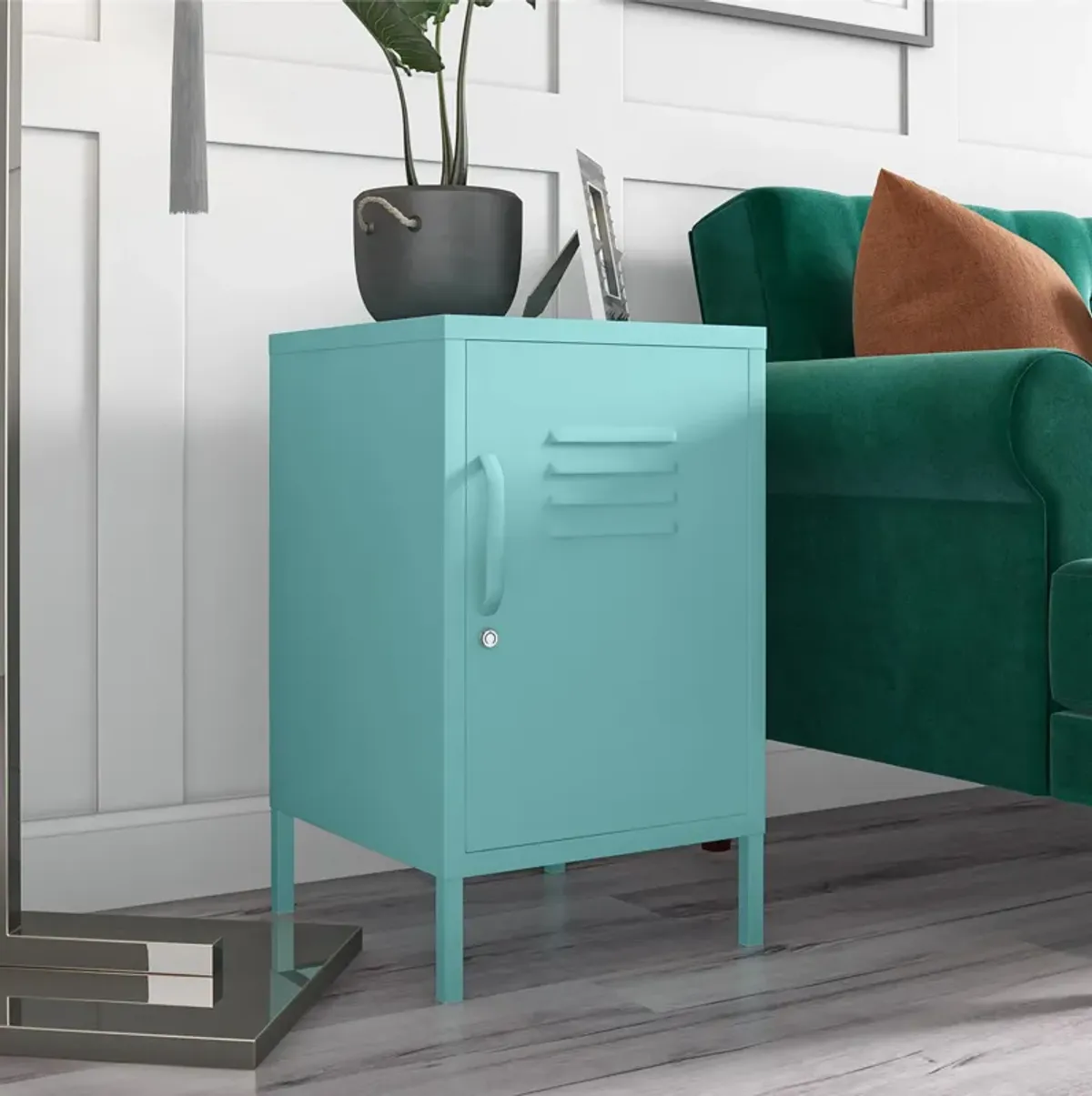 Novogratz Cache Metal Locker Style Livingroom End Table