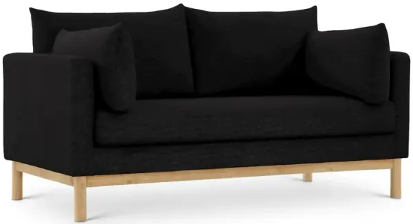 Meridian Furniture Langham Black Linen Textured Fabric Loveseat