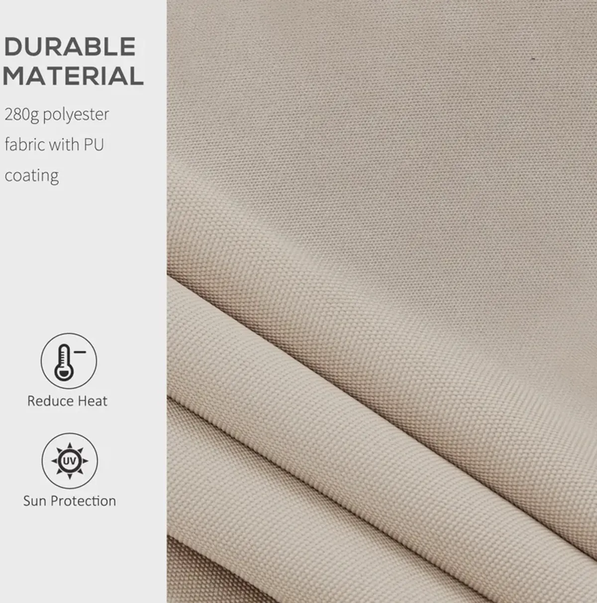 Beige Outdoor Shade: 8'x7' Manual Retractable Patio Awning