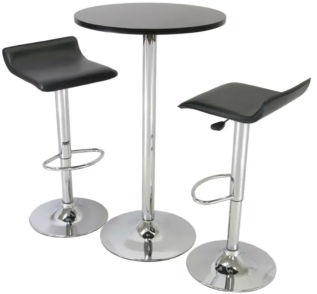 Hivvago 3 Piece Modern Dining Set with Bistro Table and Two Stools