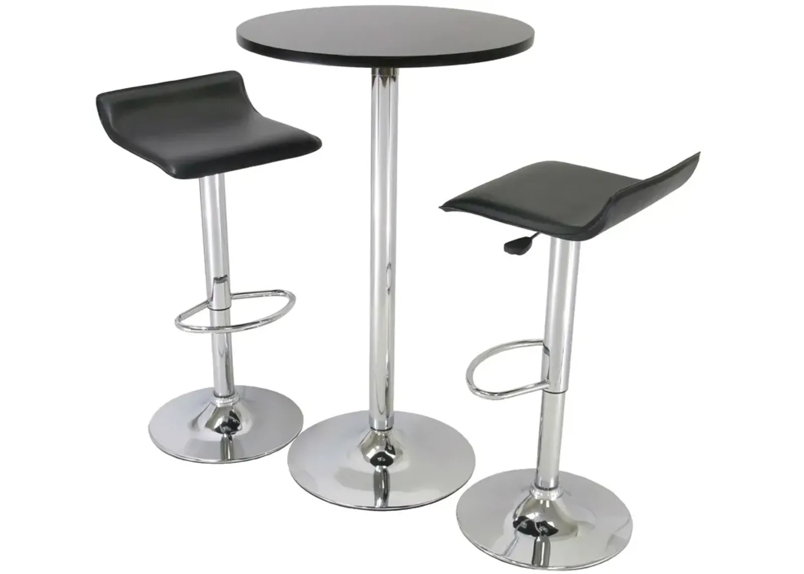 Hivvago 3 Piece Modern Dining Set with Bistro Table and Two Stools