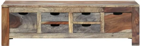 vidaXL Coffee Table Gray 39.4"x21.7"x11.8" Solid Sheesham Wood