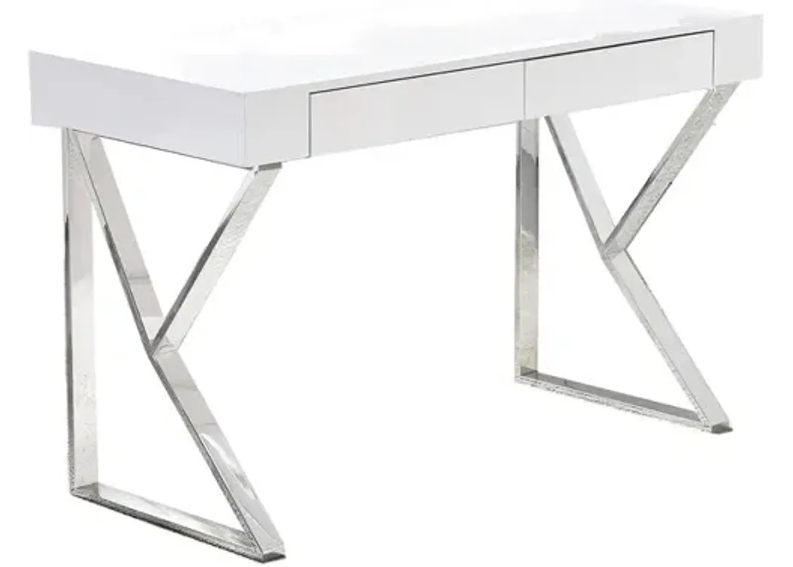 Best Master Furniture Philon 47" Modern Wood Computer Desk in Silver