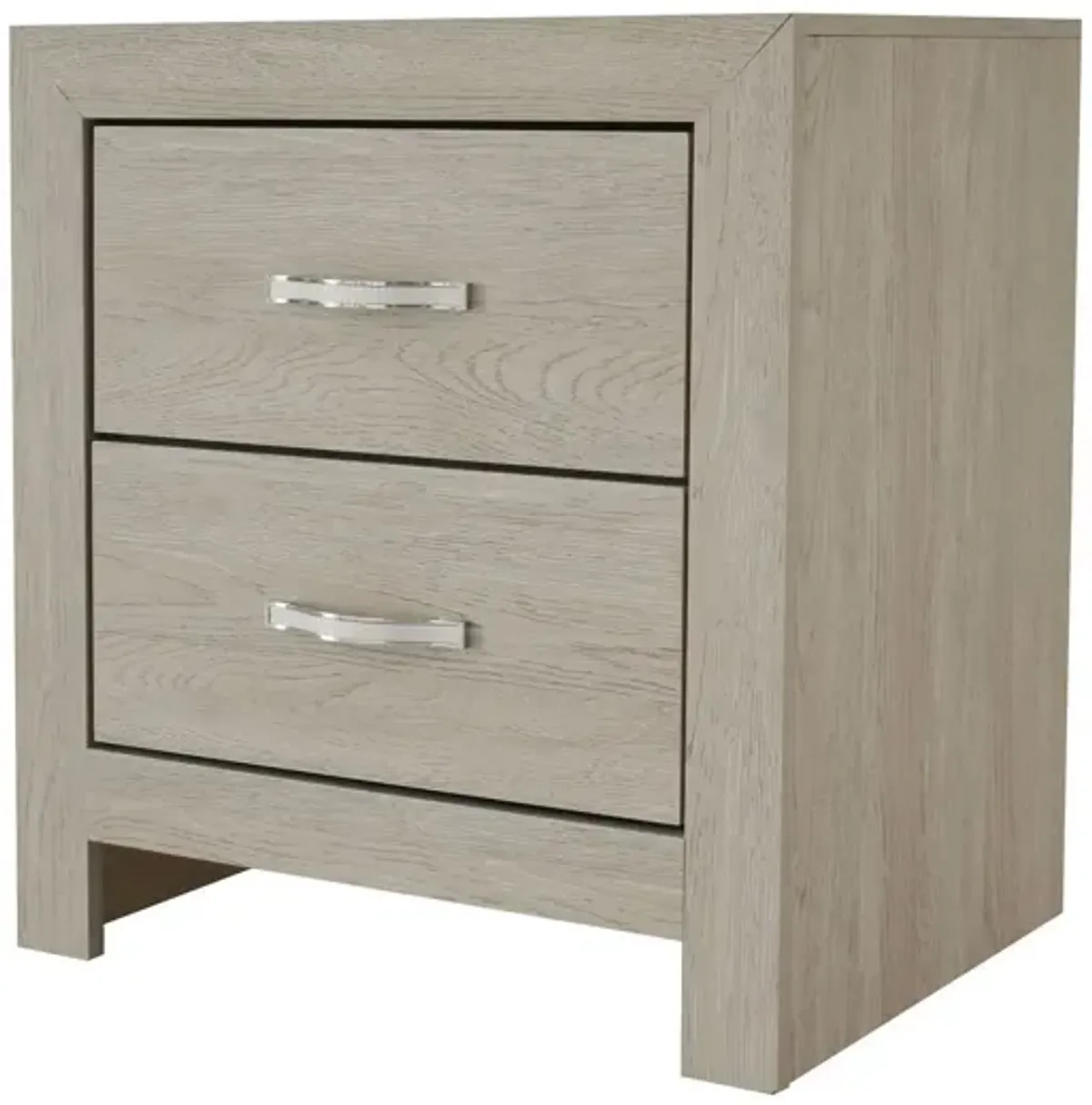 Ancy 24 Inch 2 Drawer Nightstand, Faux Diamond Inlay Handles, Natural Brown-Benzara