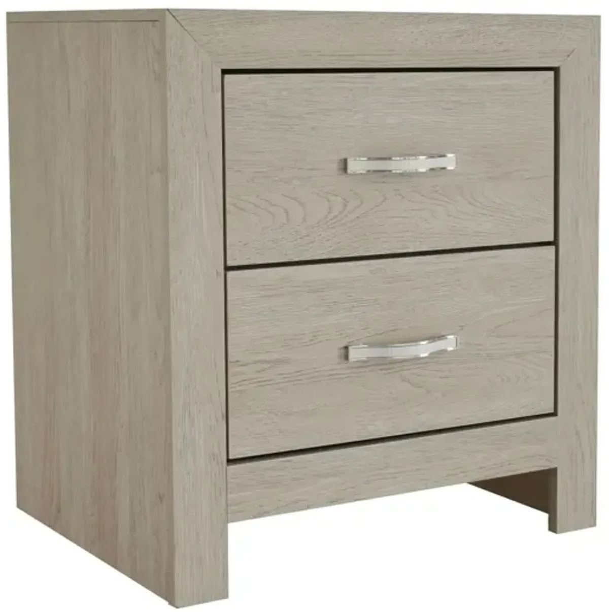 Ancy 24 Inch 2 Drawer Nightstand, Faux Diamond Inlay Handles, Natural Brown-Benzara