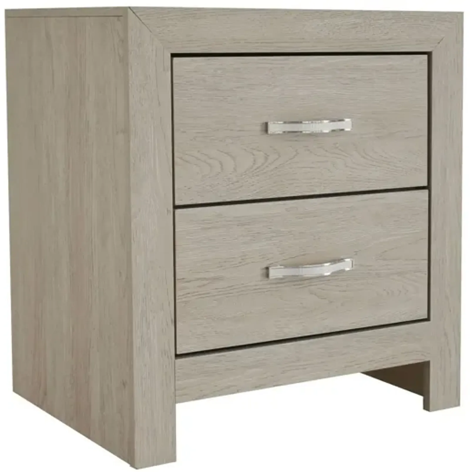 Ancy 24 Inch 2 Drawer Nightstand, Faux Diamond Inlay Handles, Natural Brown-Benzara