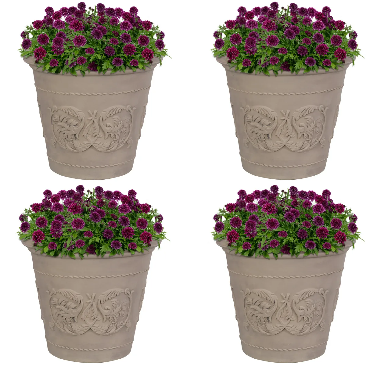 Sunnydaze Arabella Polyresin Planter with UV-Resistant Finish