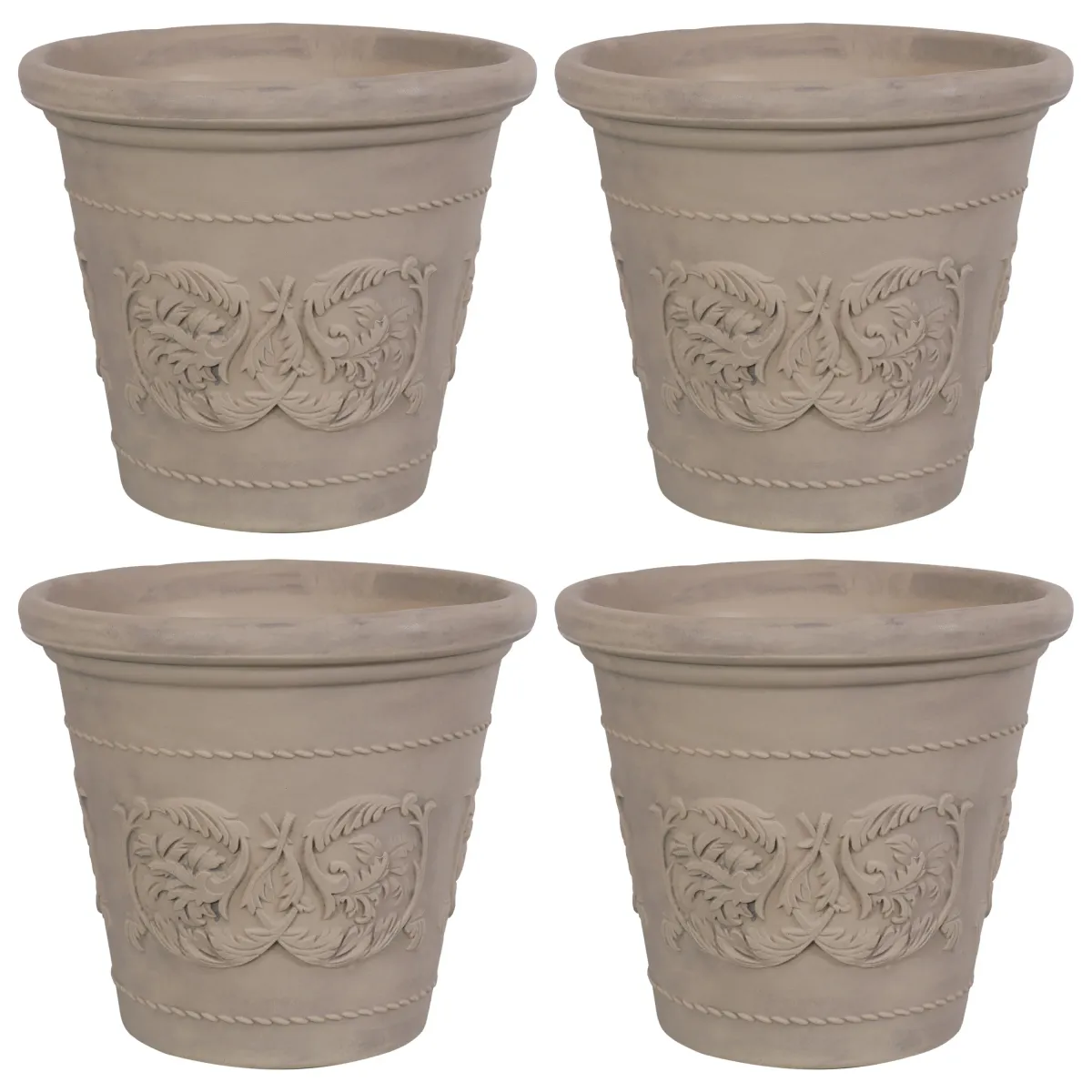 Sunnydaze Arabella Polyresin Planter with UV-Resistant Finish