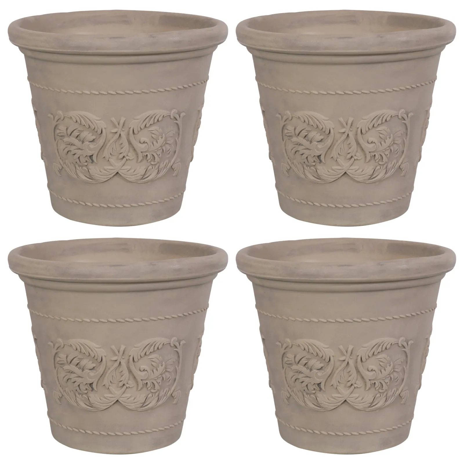 Sunnydaze Arabella Polyresin Planter with UV-Resistant Finish