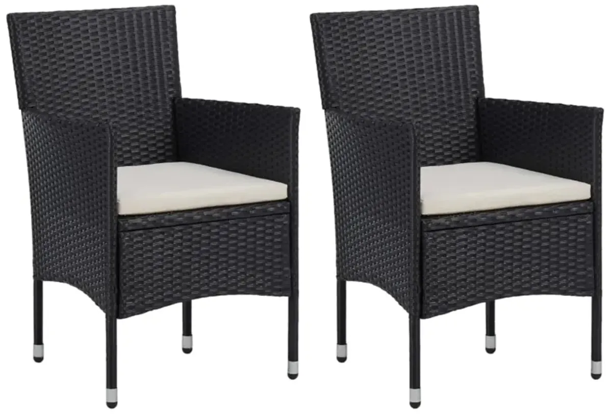 vidaXL 3 Piece Garden Dining Set Black