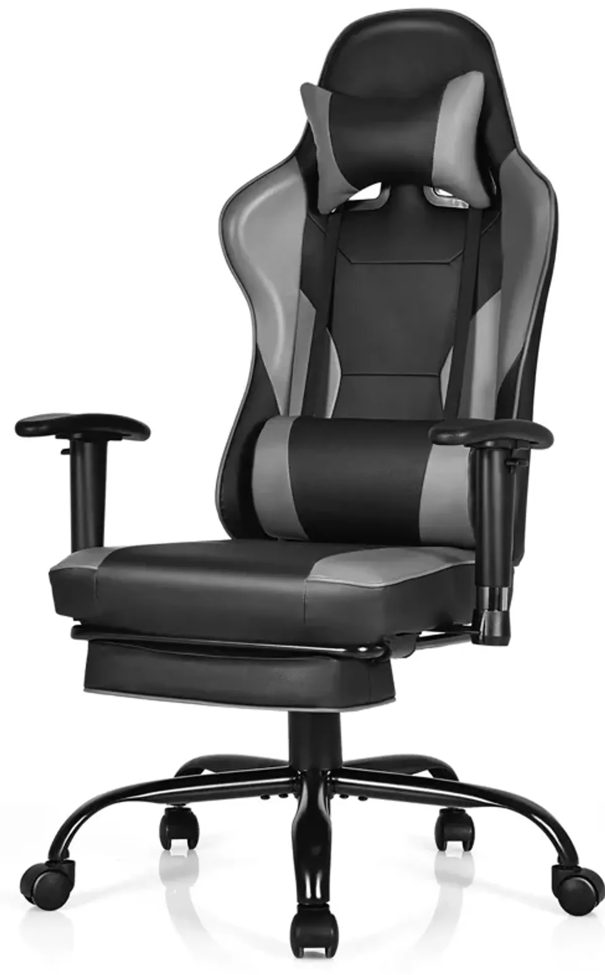 Costway Gaming Chair Racing High Back Office Chair w/ Footrest Black