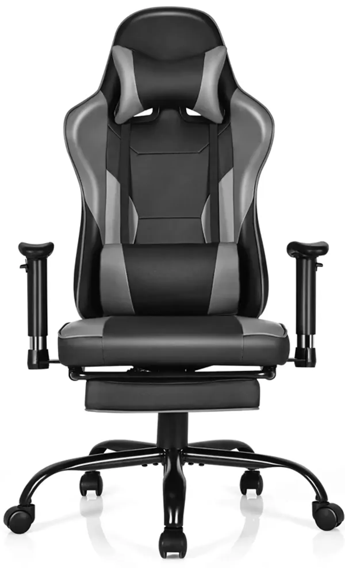 Costway Gaming Chair Racing High Back Office Chair w/ Footrest Black