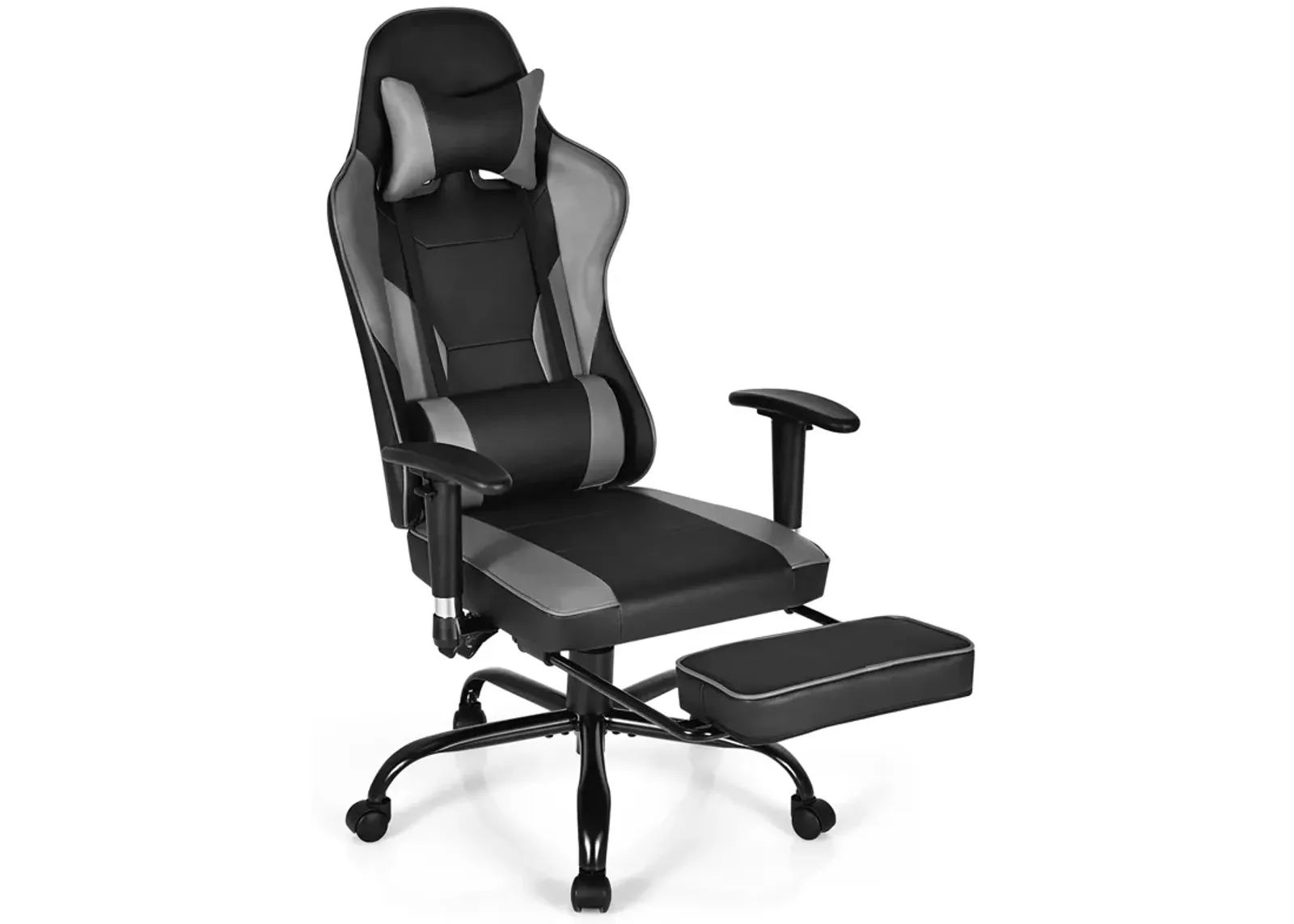 Costway Gaming Chair Racing High Back Office Chair w/ Footrest Black