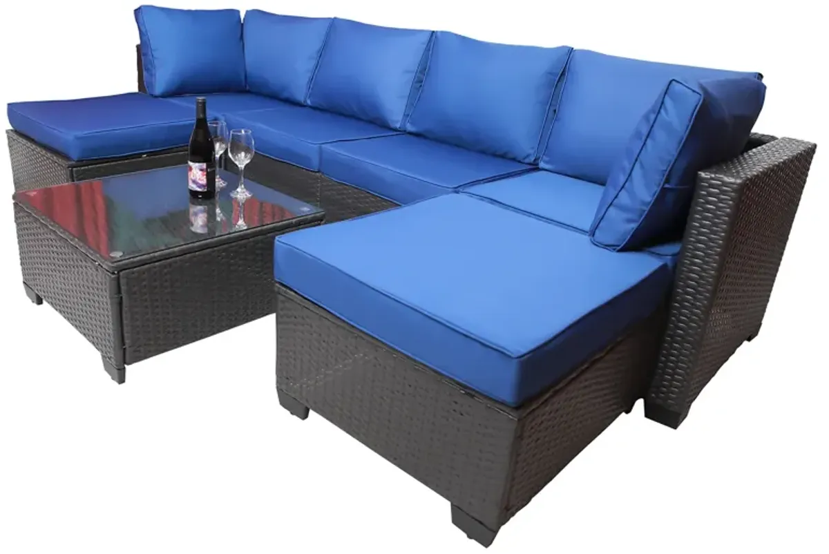 Merax Outdoor Garden Patio Furniture 7-Piece Sofa Sets