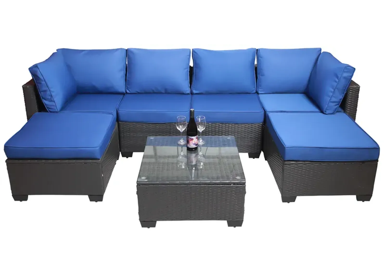 Merax Outdoor Garden Patio Furniture 7-Piece Sofa Sets